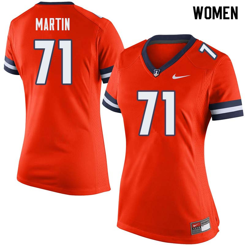 Women #71 Zeke Martin Illinois Fighting Illini College Football Jerseys Sale-Orange - Click Image to Close